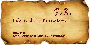 Füstös Krisztofer névjegykártya