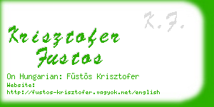krisztofer fustos business card